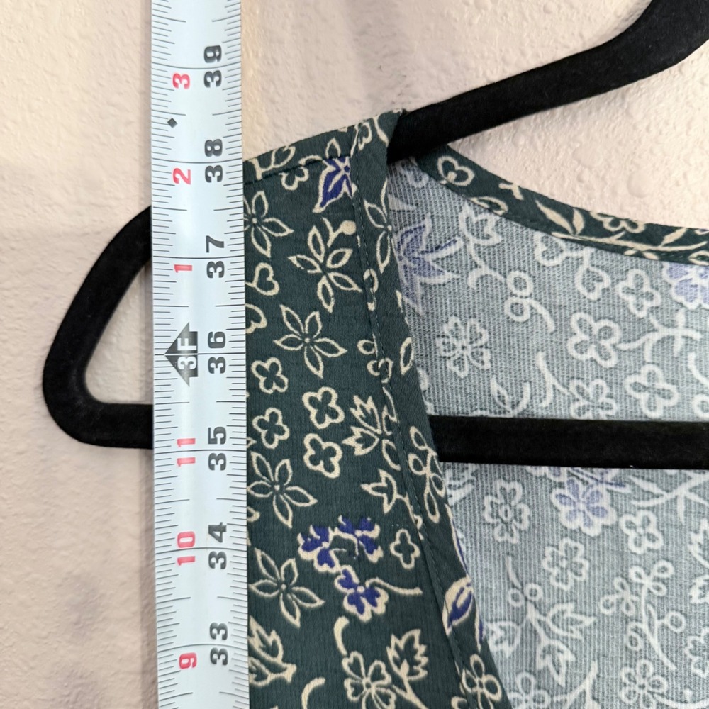 Toad&Co Manzana Tiered SL Dress Pasture Floral Print Green Blue Large NWT - Picture 7 of 7